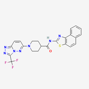 molecular formula C23H18F3N7OS B7521551 N-benzo[e][1,3]benzothiazol-2-yl-1-[3-(trifluoromethyl)-[1,2,4]triazolo[4,3-b]pyridazin-6-yl]piperidine-4-carboxamide 