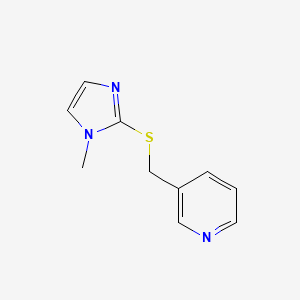 molecular formula C10H11N3S B7521554 3-{[(1-methyl-1H-imidazol-2-yl)sulfanyl]methyl}pyridine 