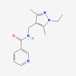 N-[(1-ethyl-3,5-dimethylpyrazol-4-yl)methyl]pyridine-3-carboxamide