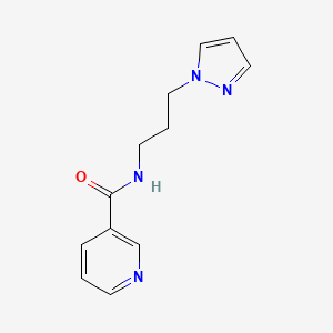 molecular formula C12H14N4O B7521561 N-(3-pyrazol-1-ylpropyl)pyridine-3-carboxamide 