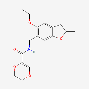 molecular formula C17H21NO5 B7521565 N-[(5-ethoxy-2-methyl-2,3-dihydro-1-benzofuran-6-yl)methyl]-2,3-dihydro-1,4-dioxine-5-carboxamide 