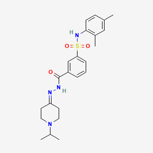 molecular formula C23H30N4O3S B7521591 3-[(2,4-dimethylphenyl)sulfamoyl]-N-[(1-propan-2-ylpiperidin-4-ylidene)amino]benzamide 