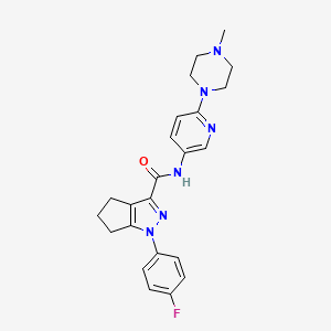 1-(4-fluorophenyl)-N-[6-(4-methylpiperazin-1-yl)pyridin-3-yl]-5,6-dihydro-4H-cyclopenta[c]pyrazole-3-carboxamide