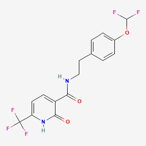 molecular formula C16H13F5N2O3 B7521633 N-[2-[4-(difluoromethoxy)phenyl]ethyl]-2-oxo-6-(trifluoromethyl)-1H-pyridine-3-carboxamide 