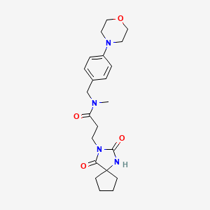 3-(2,4-dioxo-1,3-diazaspiro[4.4]nonan-3-yl)-N-methyl-N-[(4-morpholin-4-ylphenyl)methyl]propanamide