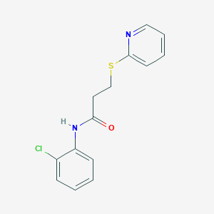 molecular formula C14H13ClN2OS B7521670 N-(2-chlorophenyl)-3-pyridin-2-ylsulfanylpropanamide 