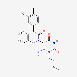 N-[6-amino-1-(2-methoxyethyl)-2,4-dioxopyrimidin-5-yl]-N-benzyl-2-(3-methoxy-4-methylphenyl)acetamide