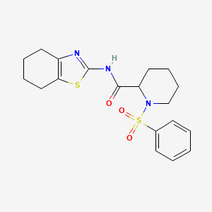 molecular formula C19H23N3O3S2 B7521742 1-(benzenesulfonyl)-N-(4,5,6,7-tetrahydro-1,3-benzothiazol-2-yl)piperidine-2-carboxamide 