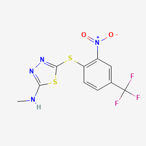 N-methyl-5-[2-nitro-4-(trifluoromethyl)phenyl]sulfanyl-1,3,4-thiadiazol-2-amine