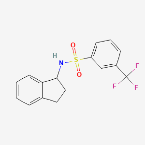 molecular formula C16H14F3NO2S B7521788 N-(2,3-dihydro-1H-inden-1-yl)-3-(trifluoromethyl)benzenesulfonamide 