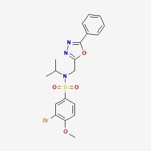 3-bromo-4-methoxy-N-[(5-phenyl-1,3,4-oxadiazol-2-yl)methyl]-N-propan-2-ylbenzenesulfonamide