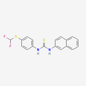 molecular formula C18H14F2N2S2 B7521814 1-[4-(Difluoromethylsulfanyl)phenyl]-3-naphthalen-2-ylthiourea 