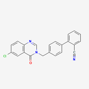 molecular formula C22H14ClN3O B7521846 2-[4-[(6-Chloro-4-oxoquinazolin-3-yl)methyl]phenyl]benzonitrile 