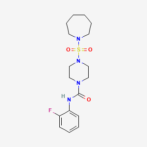 molecular formula C17H25FN4O3S B7521858 4-(azepan-1-ylsulfonyl)-N-(2-fluorophenyl)piperazine-1-carboxamide 