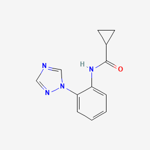 molecular formula C12H12N4O B7521880 N-[2-(1,2,4-triazol-1-yl)phenyl]cyclopropanecarboxamide 