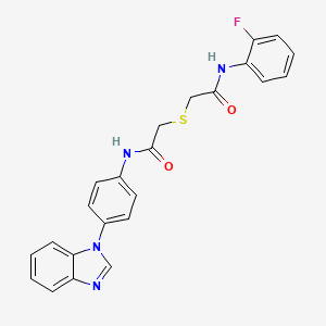 N-[4-(benzimidazol-1-yl)phenyl]-2-[2-(2-fluoroanilino)-2-oxoethyl]sulfanylacetamide