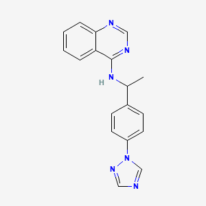 molecular formula C18H16N6 B7521905 N-[1-[4-(1,2,4-triazol-1-yl)phenyl]ethyl]quinazolin-4-amine 