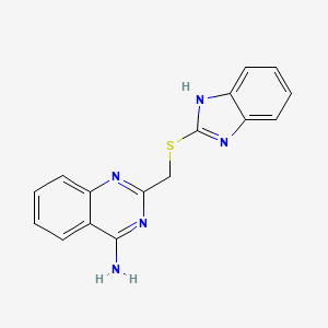 molecular formula C16H13N5S B7521934 2-(1H-benzimidazol-2-ylsulfanylmethyl)quinazolin-4-amine 