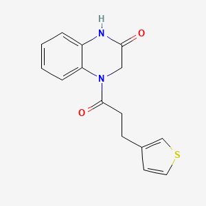 molecular formula C15H14N2O2S B7521983 4-(3-Thiophen-3-ylpropanoyl)-1,3-dihydroquinoxalin-2-one 