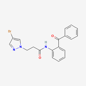 molecular formula C19H16BrN3O2 B7521995 N-(2-benzoylphenyl)-3-(4-bromopyrazol-1-yl)propanamide 