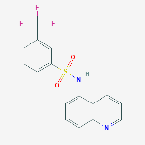 molecular formula C16H11F3N2O2S B7522021 N-quinolin-5-yl-3-(trifluoromethyl)benzenesulfonamide 