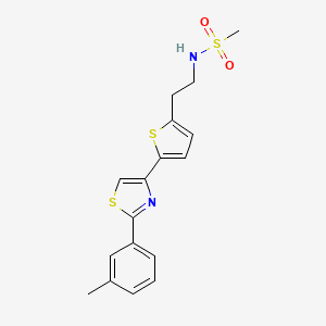 N-[2-[5-[2-(3-methylphenyl)-1,3-thiazol-4-yl]thiophen-2-yl]ethyl]methanesulfonamide