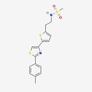 N-[2-[5-[2-(4-methylphenyl)-1,3-thiazol-4-yl]thiophen-2-yl]ethyl]methanesulfonamide