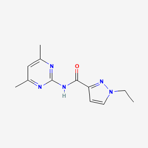 molecular formula C12H15N5O B7522062 N-(4,6-dimethylpyrimidin-2-yl)-1-ethylpyrazole-3-carboxamide 