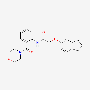 2-(2,3-dihydro-1H-inden-5-yloxy)-N-[2-(morpholine-4-carbonyl)phenyl]acetamide