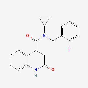 N-cyclopropyl-N-[(2-fluorophenyl)methyl]-2-oxo-3,4-dihydro-1H-quinoline-4-carboxamide