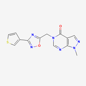 1-Methyl-5-[(3-thiophen-3-yl-1,2,4-oxadiazol-5-yl)methyl]pyrazolo[3,4-d]pyrimidin-4-one