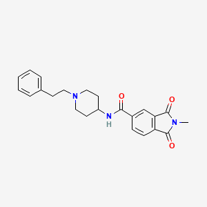 2-methyl-1,3-dioxo-N-[1-(2-phenylethyl)piperidin-4-yl]isoindole-5-carboxamide