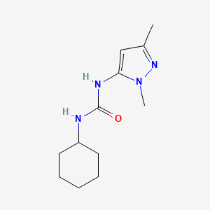 molecular formula C12H20N4O B7522111 1-Cyclohexyl-3-(2,5-dimethylpyrazol-3-yl)urea 