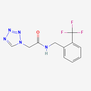 molecular formula C11H10F3N5O B7522117 2-(tetrazol-1-yl)-N-[[2-(trifluoromethyl)phenyl]methyl]acetamide 