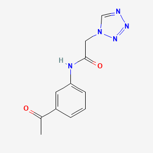 molecular formula C11H11N5O2 B7522125 N-(3-acetylphenyl)-2-(tetrazol-1-yl)acetamide 