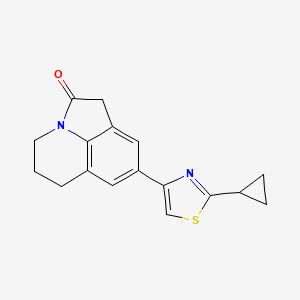 molecular formula C17H16N2OS B7522131 6-(2-Cyclopropyl-1,3-thiazol-4-yl)-1-azatricyclo[6.3.1.04,12]dodeca-4,6,8(12)-trien-2-one 