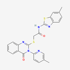 N-(6-methyl-1,3-benzothiazol-2-yl)-2-[3-(5-methylpyridin-2-yl)-4-oxoquinazolin-2-yl]sulfanylacetamide