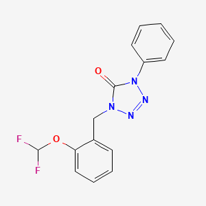 molecular formula C15H12F2N4O2 B7522165 1-[[2-(Difluoromethoxy)phenyl]methyl]-4-phenyltetrazol-5-one 