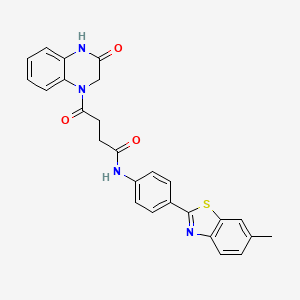 N-[4-(6-methyl-1,3-benzothiazol-2-yl)phenyl]-4-oxo-4-(3-oxo-2,4-dihydroquinoxalin-1-yl)butanamide