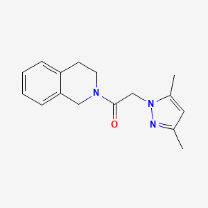 molecular formula C16H19N3O B7522242 1-(3,4-dihydro-1H-isoquinolin-2-yl)-2-(3,5-dimethylpyrazol-1-yl)ethanone 