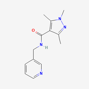 molecular formula C13H16N4O B7522250 1,3,5-trimethyl-N-(pyridin-3-ylmethyl)pyrazole-4-carboxamide 