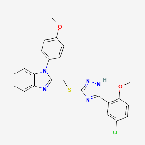 2-[[5-(5-chloro-2-methoxyphenyl)-1H-1,2,4-triazol-3-yl]sulfanylmethyl]-1-(4-methoxyphenyl)benzimidazole