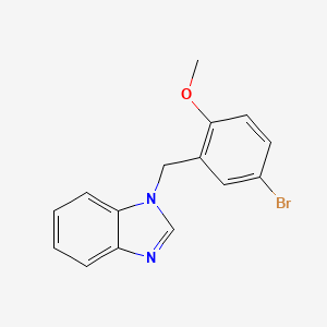 molecular formula C15H13BrN2O B7522298 1-[(5-Bromo-2-methoxyphenyl)methyl]benzimidazole 