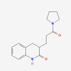 molecular formula C16H20N2O2 B7522310 3-(3-oxo-3-pyrrolidin-1-ylpropyl)-3,4-dihydro-1H-quinolin-2-one 