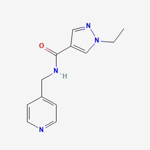 molecular formula C12H14N4O B7522321 1-ethyl-N-(pyridin-4-ylmethyl)pyrazole-4-carboxamide 