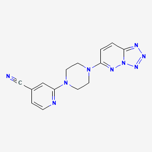 molecular formula C14H13N9 B7522322 2-[4-(Tetrazolo[1,5-b]pyridazin-6-yl)piperazin-1-yl]pyridine-4-carbonitrile 