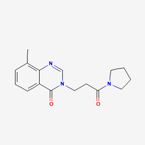 molecular formula C16H19N3O2 B7522330 8-Methyl-3-(3-oxo-3-pyrrolidin-1-ylpropyl)quinazolin-4-one 