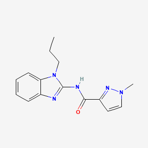 molecular formula C15H17N5O B7522359 1-methyl-N-(1-propylbenzimidazol-2-yl)pyrazole-3-carboxamide 