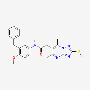 N-(3-benzyl-4-methoxyphenyl)-2-(5,7-dimethyl-2-methylsulfanyl-[1,2,4]triazolo[1,5-a]pyrimidin-6-yl)acetamide