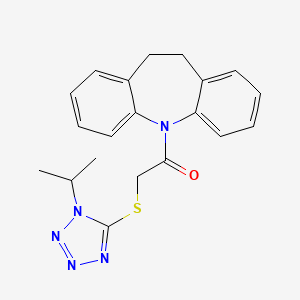 molecular formula C20H21N5OS B7522374 1-(5,6-Dihydrobenzo[b][1]benzazepin-11-yl)-2-(1-propan-2-yltetrazol-5-yl)sulfanylethanone 